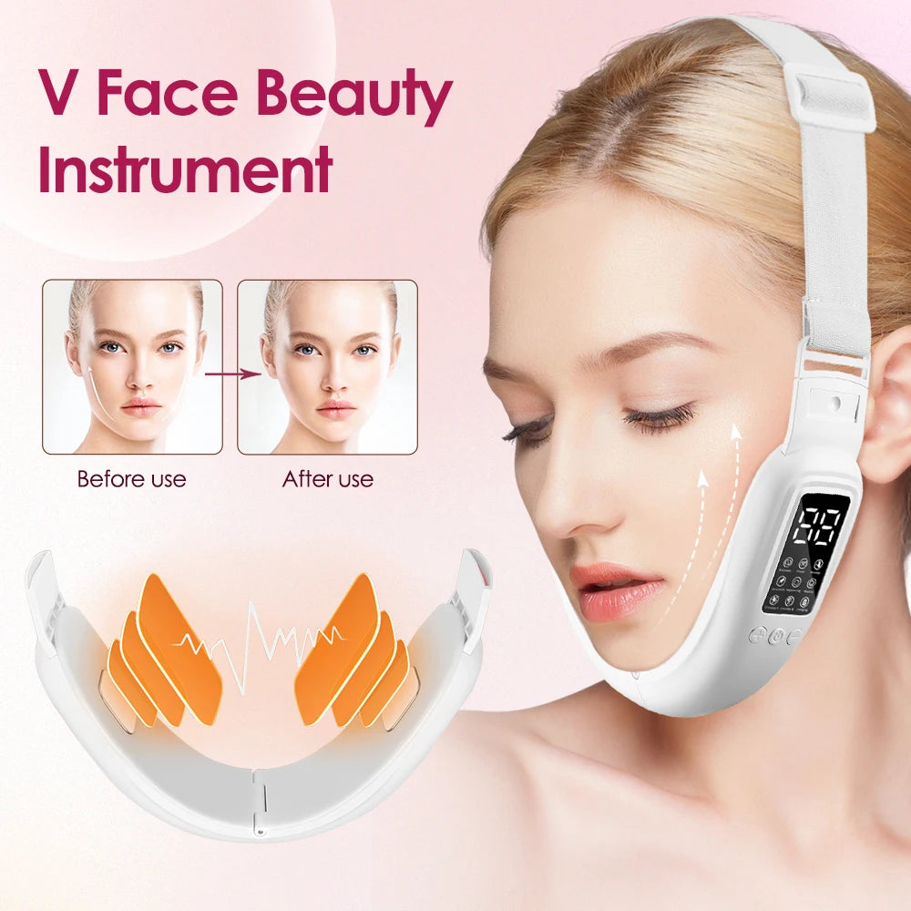 V Face Facial Lifting Machine Electric V-Line Up Lift Belt Face Massage Skin Lifting Firming Beauty Device Double Chin Reducer